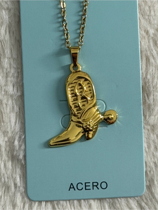 Acer Jewelry - Acer Gold Cowboy Boot Pendant Necklace